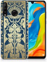 Huawei P30 Lite Uniek TPU Hoesje Golden Flowers