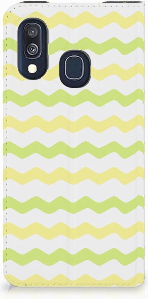 Samsung Galaxy A40 Hoesje met Magneet Waves Yellow