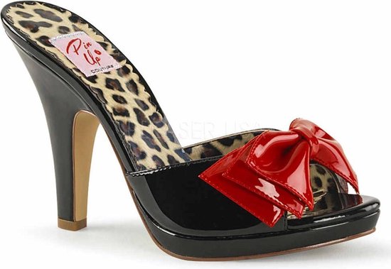 Pin Up Couture Sandales à talon -39 Chaussures- SIREN-06 US 9 Zwart/ Rouge  | bol.com