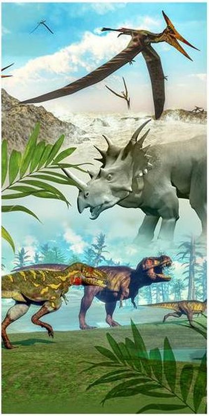 Badlaken Dinosaurus - Velours - (75 x 150 cm)