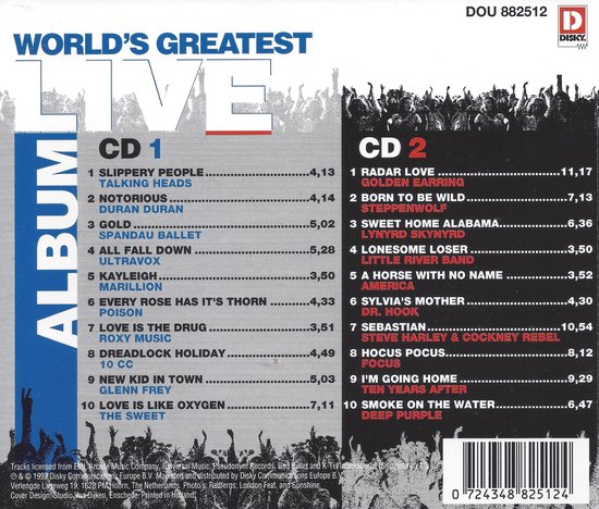 WORLD'S GREATEST LIVE ALBUM 2CD