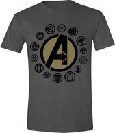 Avengers: Infinity War - Character Logo's Mannen T-Shirt - Grijs - S