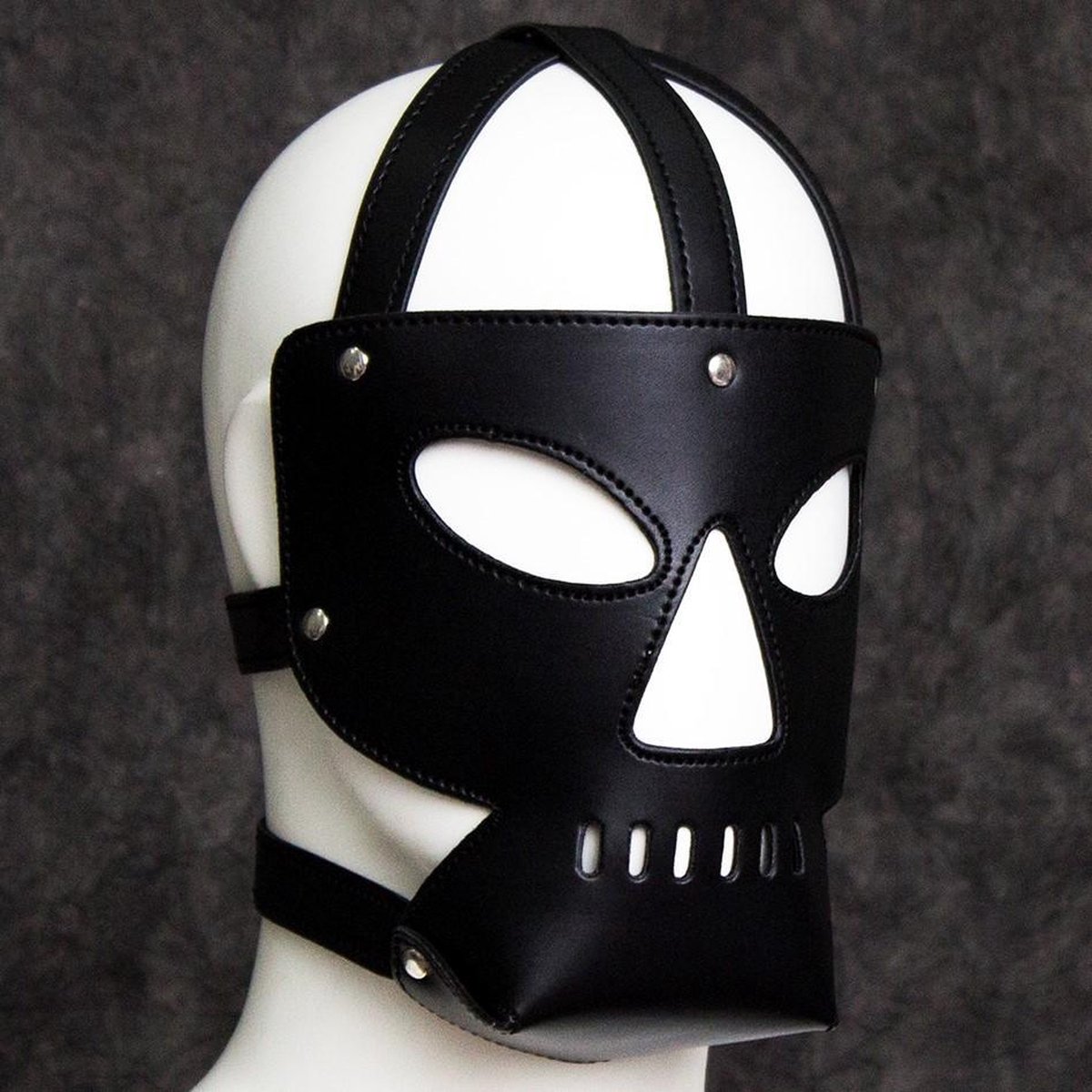 Goedkoopste Banoch - Skull Black Mask - zwart masker pu leer - bondage