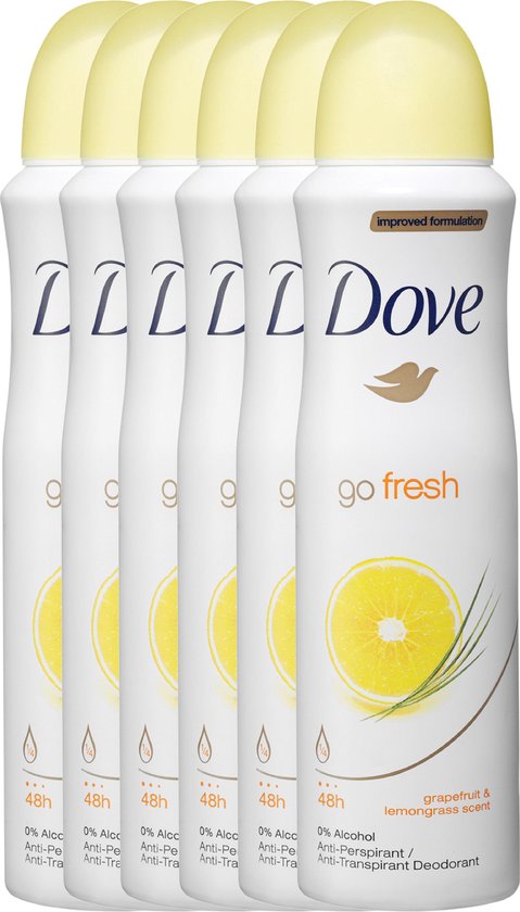 Dove go fresh grapefruit Women  - 150 ml - deodorant spray - 6 st - Voordeelverpakking