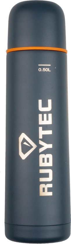 Rubytec Shira Vacuüm Drinkfles - 500 ml - Thermosfles - Handige Schroefdop en Drinkbeker - Vacuüm Behoudende Getter - Urenlang Koud of Warm Drinken - Lekvrij - BPA-vrij - Donkergrijs