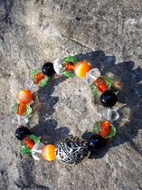 Armband met Murano, Onyx en Cat eye