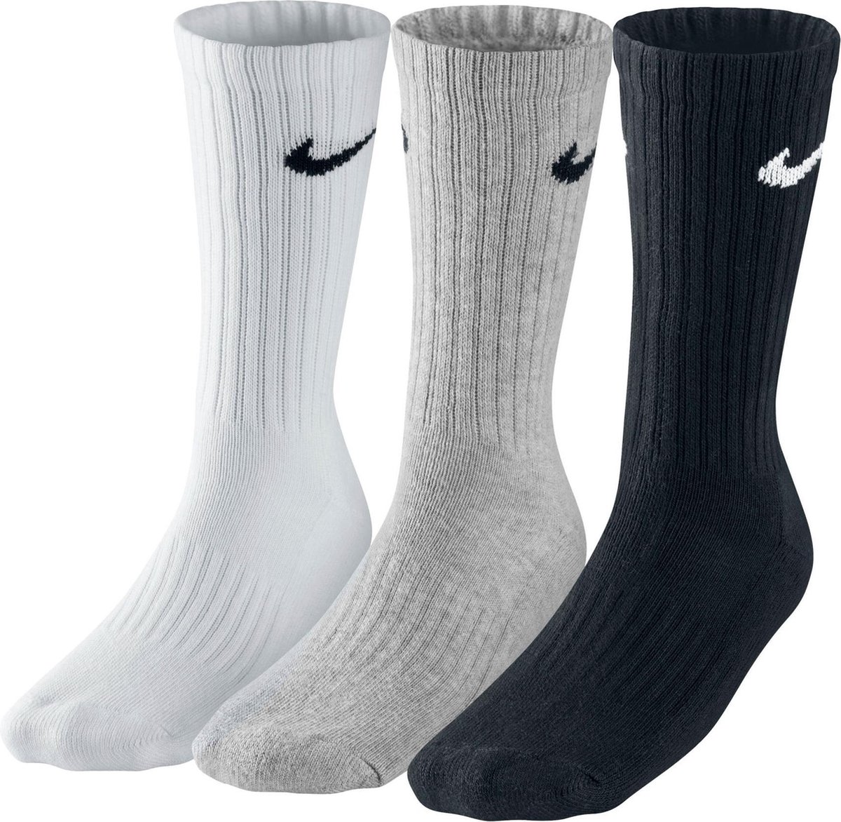 Nike Value Cotton Crew Sokken Unisex Zwart