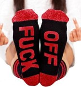 Zachte sokken met de tekst Fuck Off - Kleur Rood - Tekstsokken - Unisex - Maat 36-40