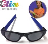 Clix Zonnebril Blauw - Vouwbare zonnebril - Vormt naar je hoofd - Snap on