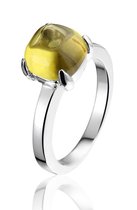 Montebello Ring Yellow Accent Dames - Zilver Gerhodineerd - Zirkonia - Maat 60 - 19 mm