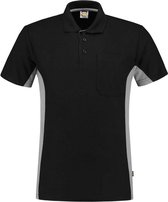 Tricorp Poloshirt Bicolor Borstzak 202002 Zwart / Grijs - Maat 5XL