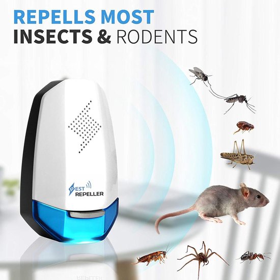 Foto: Ultrasonic pest repeller ongediertebestrijding elektrisch ongedierte verjager insectenverdelger bestrijd en verjaagt insecten muizen ratten spinnen mieren kakkerlakken muggen anti ongedierte ultrasoon insecten bestrijding