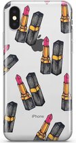 iPhone X/XS hoesje - Lipsticks | Apple iPhone Xs case | TPU backcover transparant