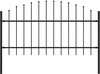 vidaXL - Tuinhek - met - speren - bovenkant - (1-1,25)x1,7 - m - staal - zwart