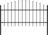 vidaXL Clôture de jardin avec haut en flèche (1-1,25) x1,7 m acier noir