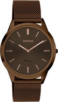 OOZOO Vintage series - Bruine horloge met bruine metal mesh armband - C20009 - Ø38