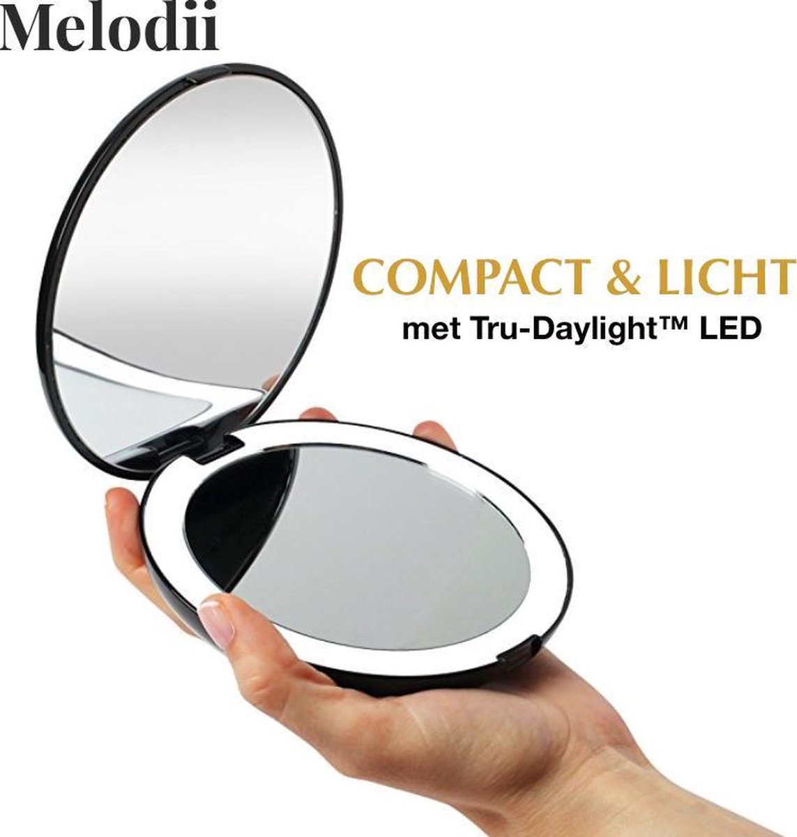 Mos dak Vervelen Compact Make-up Spiegel met Tru-Daylight Verlichting - 10x Vergroting |  bol.com