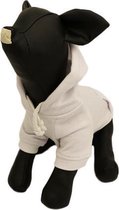 Hoodie sweater wit voor de hond - XXS (rug lengte 16 cm, borst omvang 26 cm, nek omvang 22 cm )