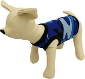 Camouflage shirt blauw met v-hals. - XXS ( rug lengte 15 cm, borst omvang 24 cm, nek omvang 18 cm )