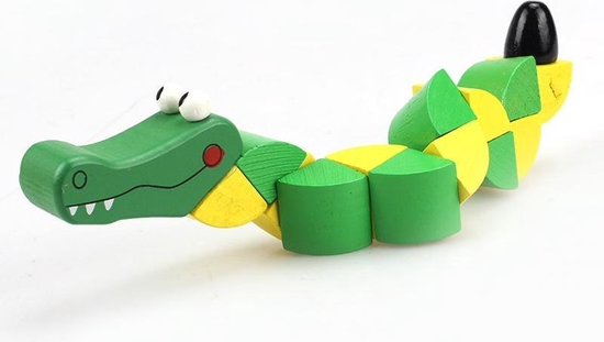 Houten krokodil rond | Houten speelgoed | Houten dieren | Kidzstore.eu |  bol.com