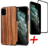 iphone 11 pro hoesje - iphone 11 pro case rood sandelhout - hoesje iphone 11 pro apple - iphone 11 pro hoesjes cover hoes - 1x iphone 11 pro screenprotector glas tempered glass scr