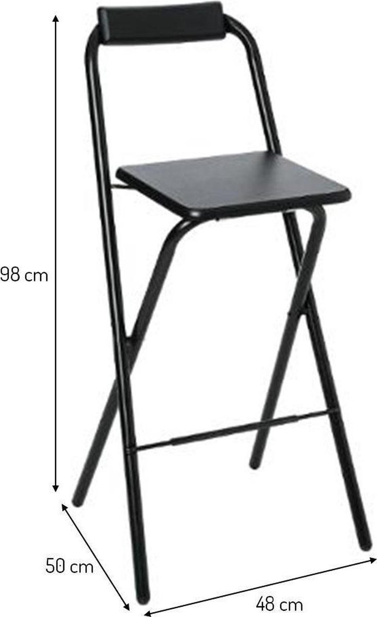 Eazy Living Inklapbare Barkruk Nina Zwart