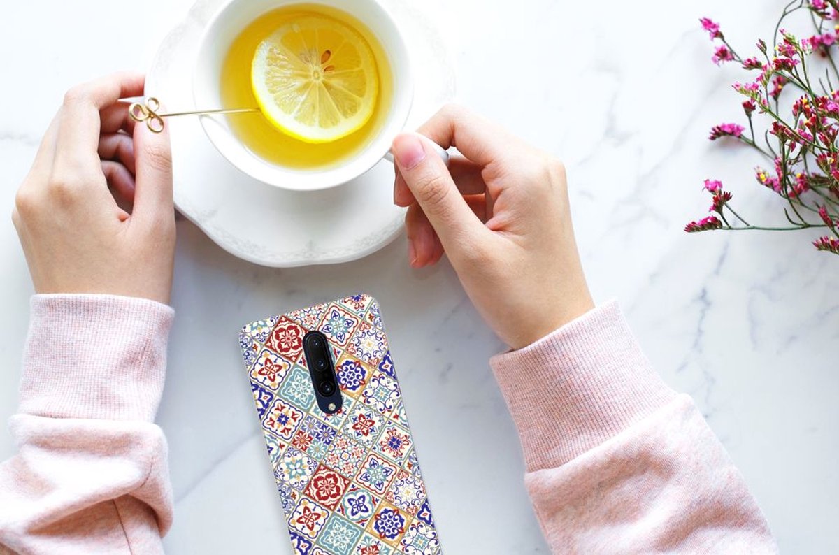 OnePlus 7 Pro TPU Siliconen Hoesje Tiles Color