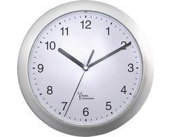 EUROTIME 56787 Wandklok Zendergestuurd 25 cm x 3.8 cm Zilver