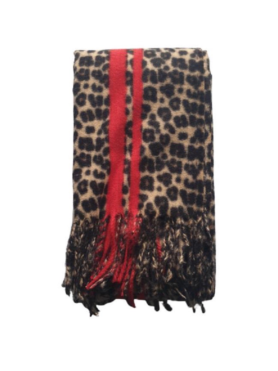 Warme dames sjaal panterprint luipaard tijgerprint - leopard - luipard met  rode streep | bol.com
