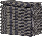 Queens 10-pack theedoeken 65x65 cm blauw
