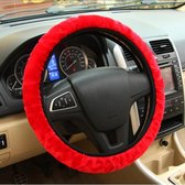 Luxe zachte rode stuurhoes - Stof - Stuurhoes voor auto, vrachtwagen of camper - Ademend - Steering wheel cover - Extra grip tijdens het rijden
