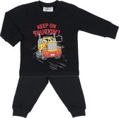 Fun2wear - kleuter / kinder - pyjama - vrachtwagen / truckin - Black - maat 122/128