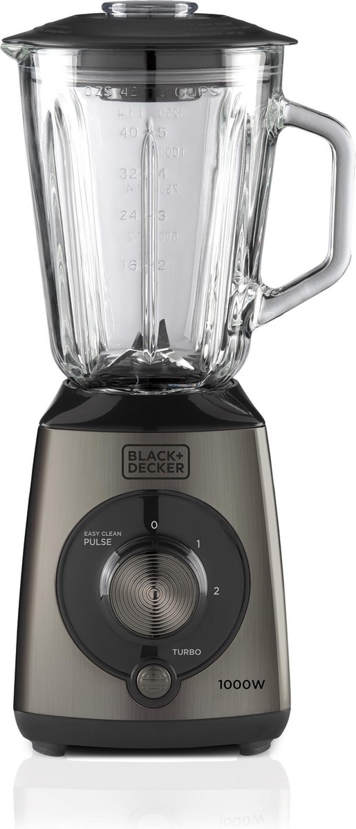 BLACK+DECKER BXJB1000E blender 1,5 l Cooking blender Zwart, Transparant 1000 W