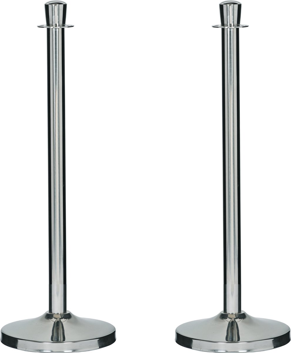 2x Afzetpaal Grandeur RVS Zilver