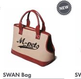 M-pets stijlvolle draagtas swan bag bordeaux rood 41x18x28