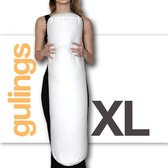 Guling XL rolkussen met sloop wit, body pillow, 25 x 100cm, extra lang, handgemaakt lichaamskussen met comfortabele vulling, voor zijslapers.