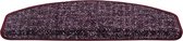 Tapis d'escalier Imola Violet 15 pièces 25x65 cm crochet 4 cm