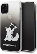 Zwart hoesje van Karl Lagerfeld - Backcover - Fun Choupette - iPhone 11 Pro Max - Glasses - KLHCN65CFNRCBK