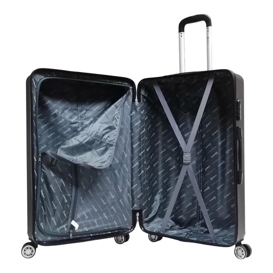 Valise Benzi 75cm Monkey Design – Gris, ABS, Grande Taille XXL, 75x50x28 Cm