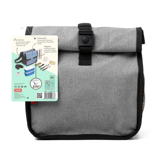 Koeltas grijs inclusief 2 lunch boxen / lunchbox / foodbag / coolbag / lunchbag / relatiegeschenk van tatay — afbeelding 4