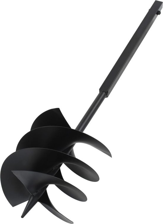 vidaXL - Grondboor - met - handgreep - 250 - mm - staal - zwart van VidaXL — afbeelding 3