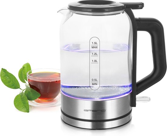 Emerio WK-122574 - Waterkoker- Glas - 1.5L - LED