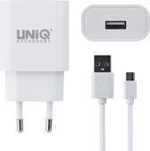 UNIQ Accessory USB Type-C adapter PD-poort 18W 3.0A Snellader Dual -poort 18W oplader + USB-naar USB-C kabel - Power Delivery oplader - Voor Samsung / Sony / Huawei / Motorola / Op