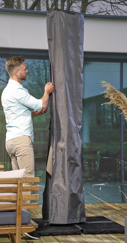 Weersbestendige Parasolhoes - Max. 4 x 4 m - Grijs / Antraciet - Zweefparasol