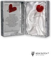 Glazen roos in box met een tekst spiegel Mijn Liefste.... (23 x 16.5 cm) -Liefde- Verliefd -