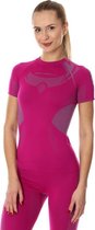 Brubeck | Baselayer Shirt Dames -  Ondershirt DRY - Korte Mouw - Fuchsia/Grijs - XL