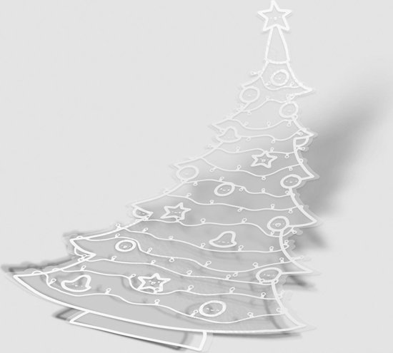 Raamsticker kerstboom wit groot | bol.com