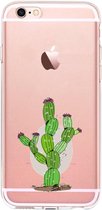 Apple Iphone 6 / 6S Transparant siliconen hoesje (cactus)
