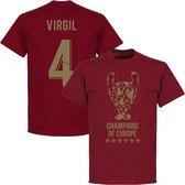 Liverpool Trophy Virgil 4 Champions of Europe 2019 T-Shirt - Rood - XL
