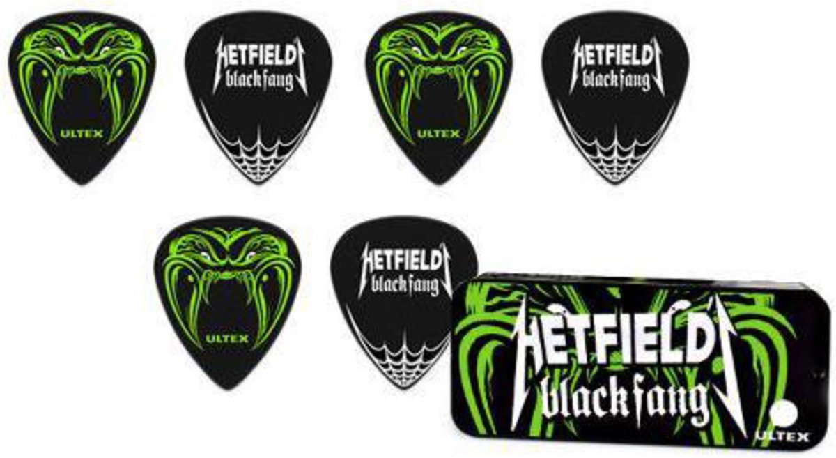 Dunlop James Hetfield Metallica opbergblikje Black Fang plectrums 0.94 mm